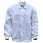 4617U food industry work jacket with elastic cuffs, white