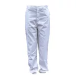 4618U buttoned food industry trousers with knitted cuffs, white