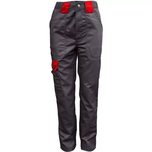 46295 Classic trousers PE-cotton, grey-red