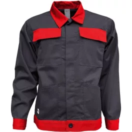 46296 Classic jacket PE-cotton, grey-red