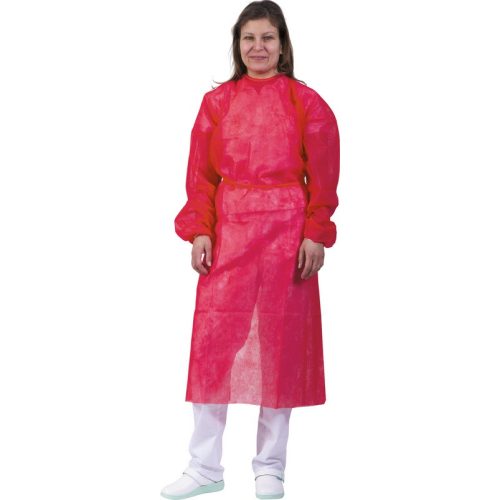 4742 Red Polipropilene isolation gown with cords